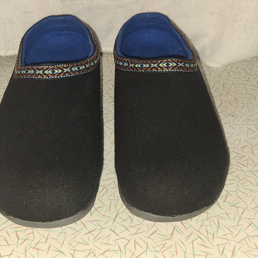 Therafit Heather Women's Wool Clog Slipper Black Slip-On Shoes